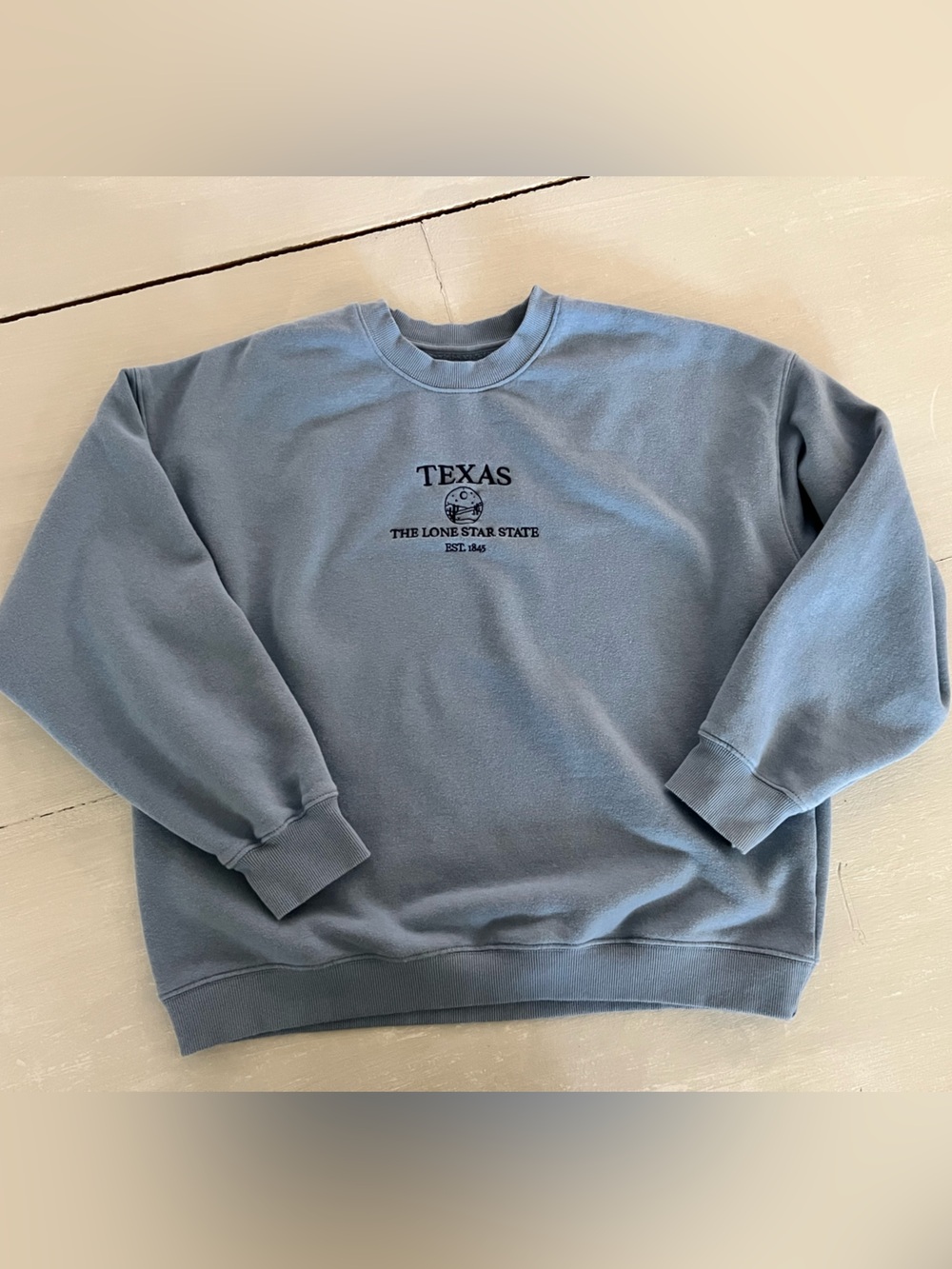 State of Mine Sweater Women's L Blue Texas Lone Star Soft Fleece Loungewear